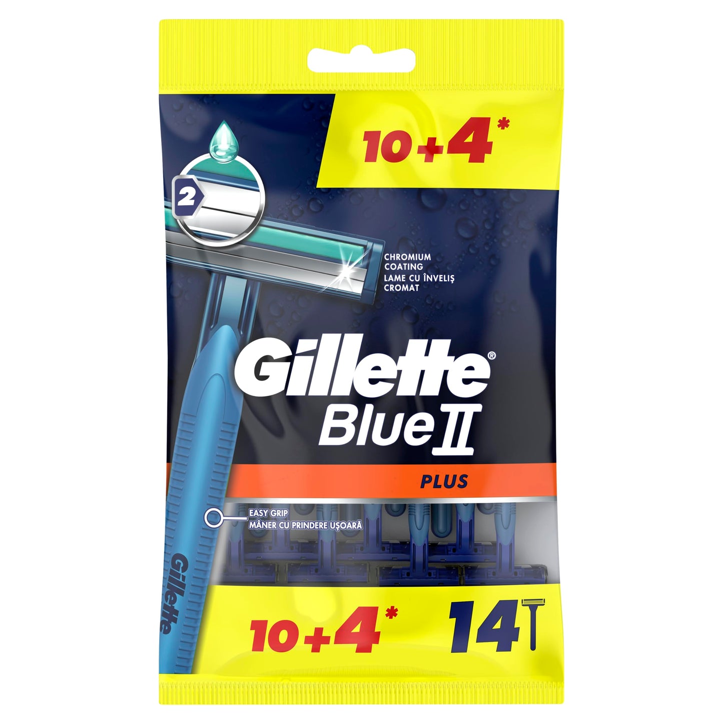 GILLETTE BLUE II PLUS 10+4 PCS
