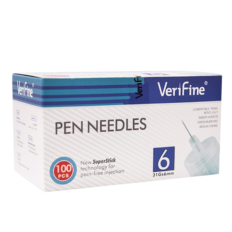 VERIFINE PEN NEEDLES 6MM 100PCS