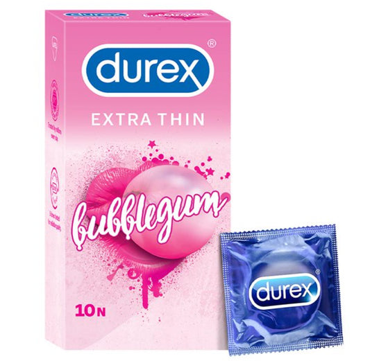 DUREX EXTRA THIN BUBBLEGUM 10 CONDOMS