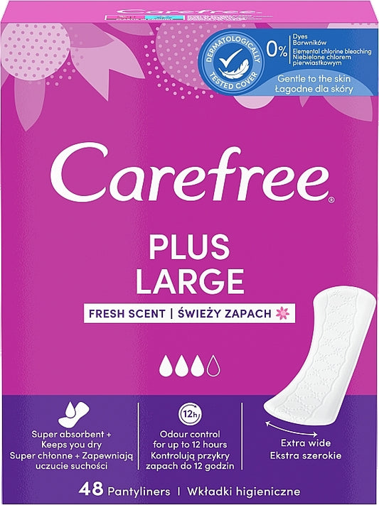 CAREFREE PLUS LARGE 48 PCS FRESH SCENT
