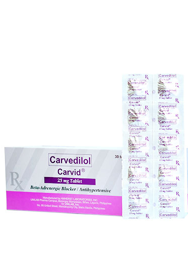 CARVID 25 MG 30 TAB